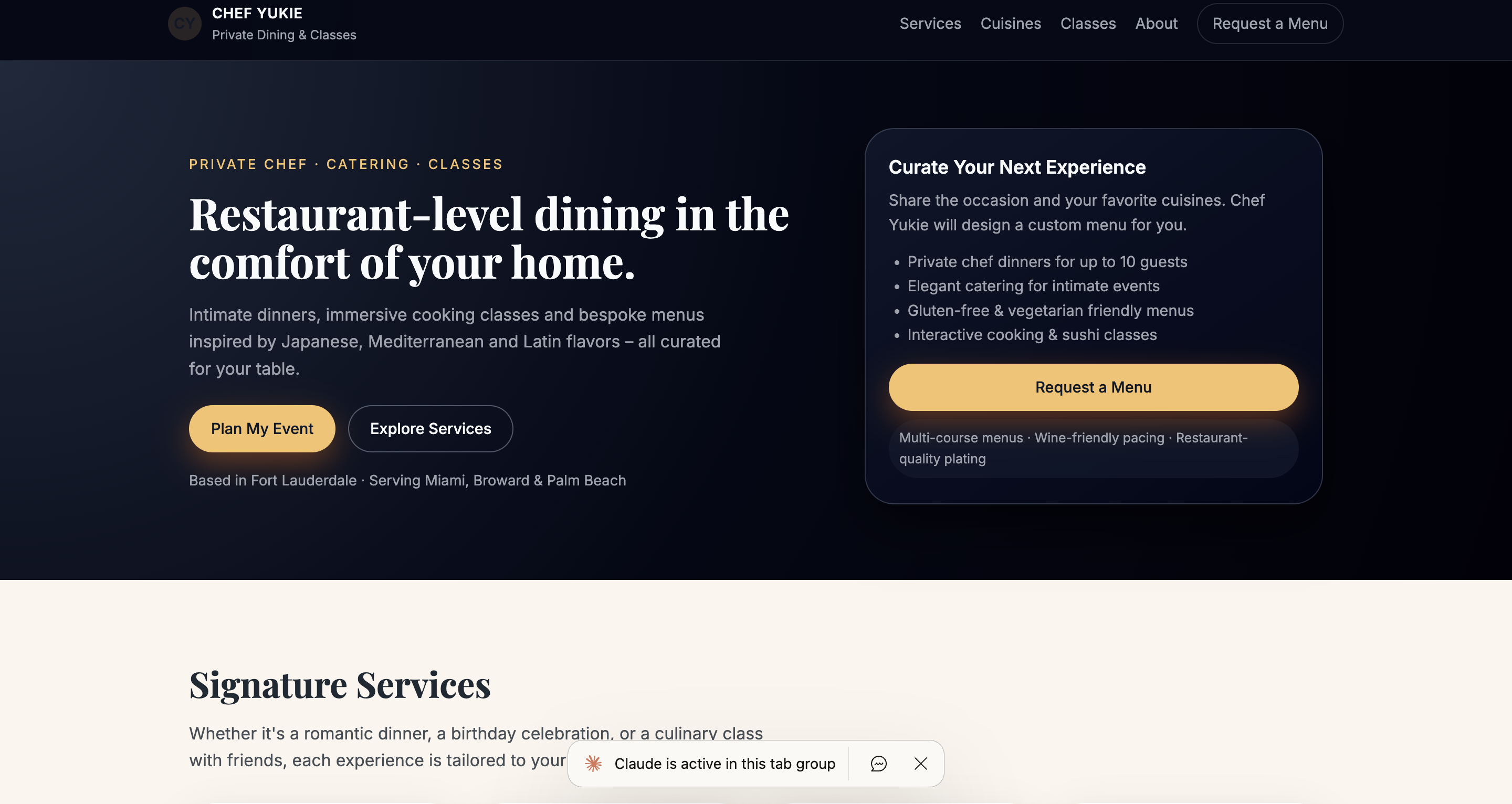 Private Chef Website